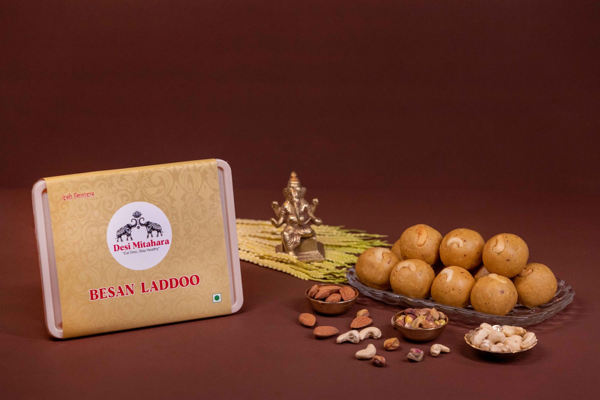 DESI MITAHARA's Besan Ladoo - Made with Besan, Caster Sugar & Cow Ghee - Traditional Indian Sweet - Healthy, Nutritious Snack - 480g Pack - No Artificial Colours - Suitable for All Ages view 2
