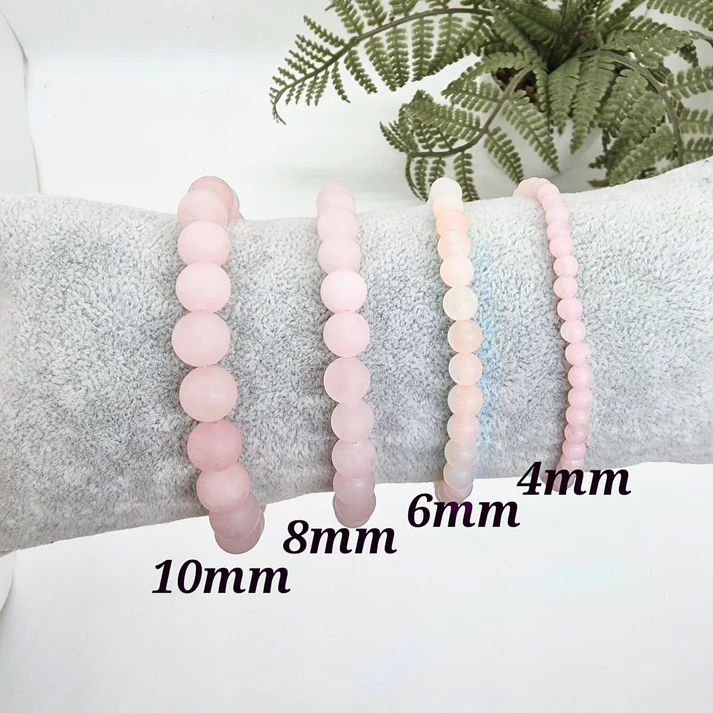 Rose Quartz Bracelet Natural Handmade Gemstone Beads (Bead Size - 8 mm ) (Size - 8.5") view 2