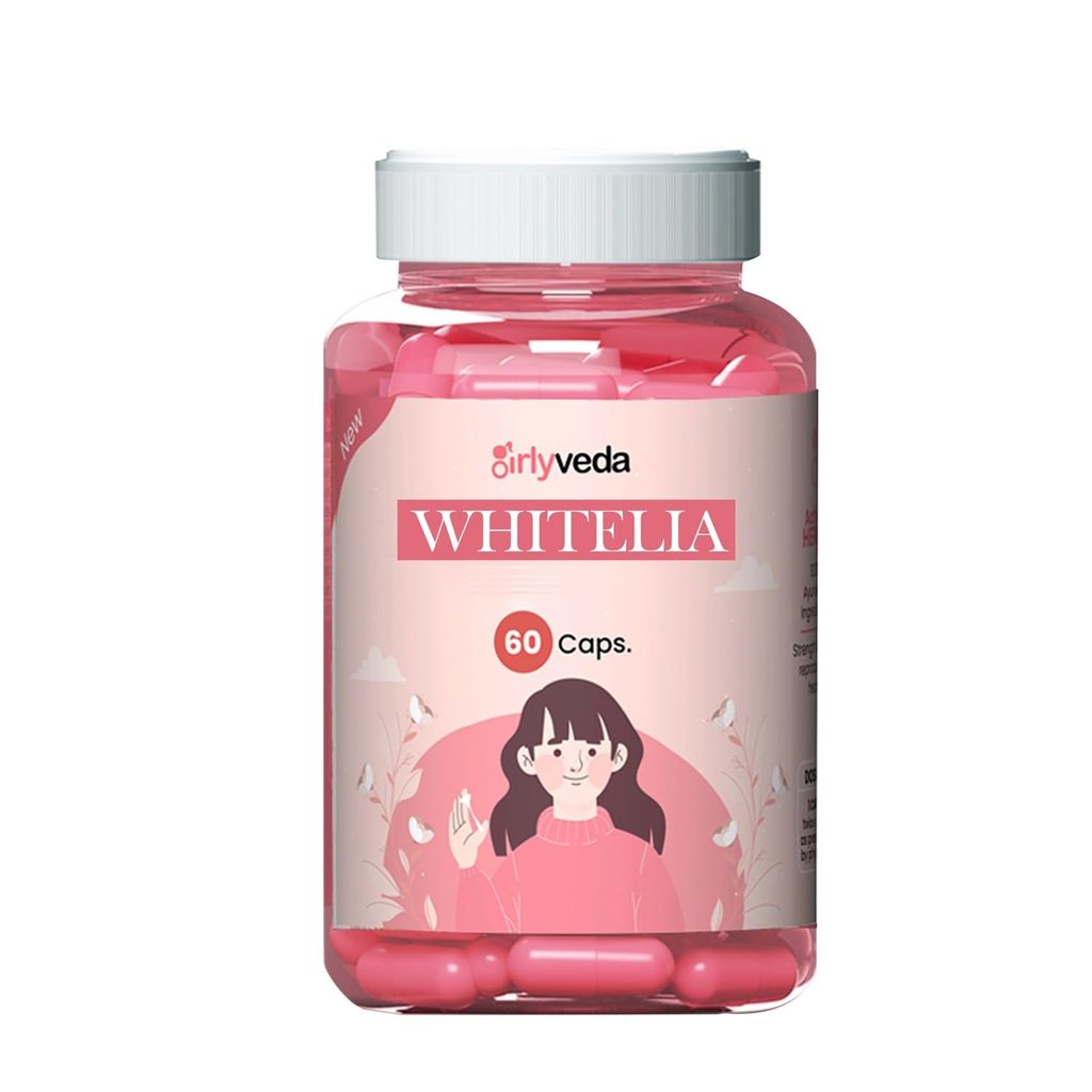 Girlyveda Whitelia Herbal Capsules for Women – Ayurvedic Support for Vaginal Discharge, pH Balance & Healthy Flora, 60 Natural Pills