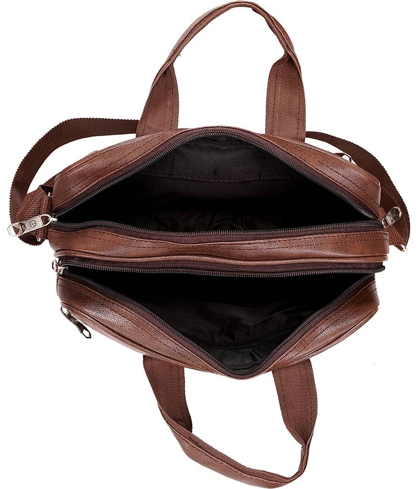Raylan Brown Solid Messenger Bag view 2