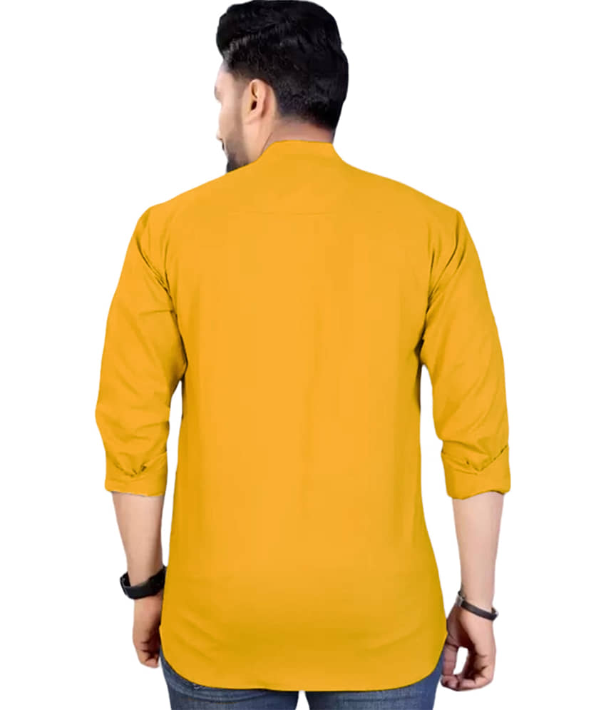 DiAsh Yellow Cotton Blend Men's Regular Kurta ( Pack of 2 ) view 2