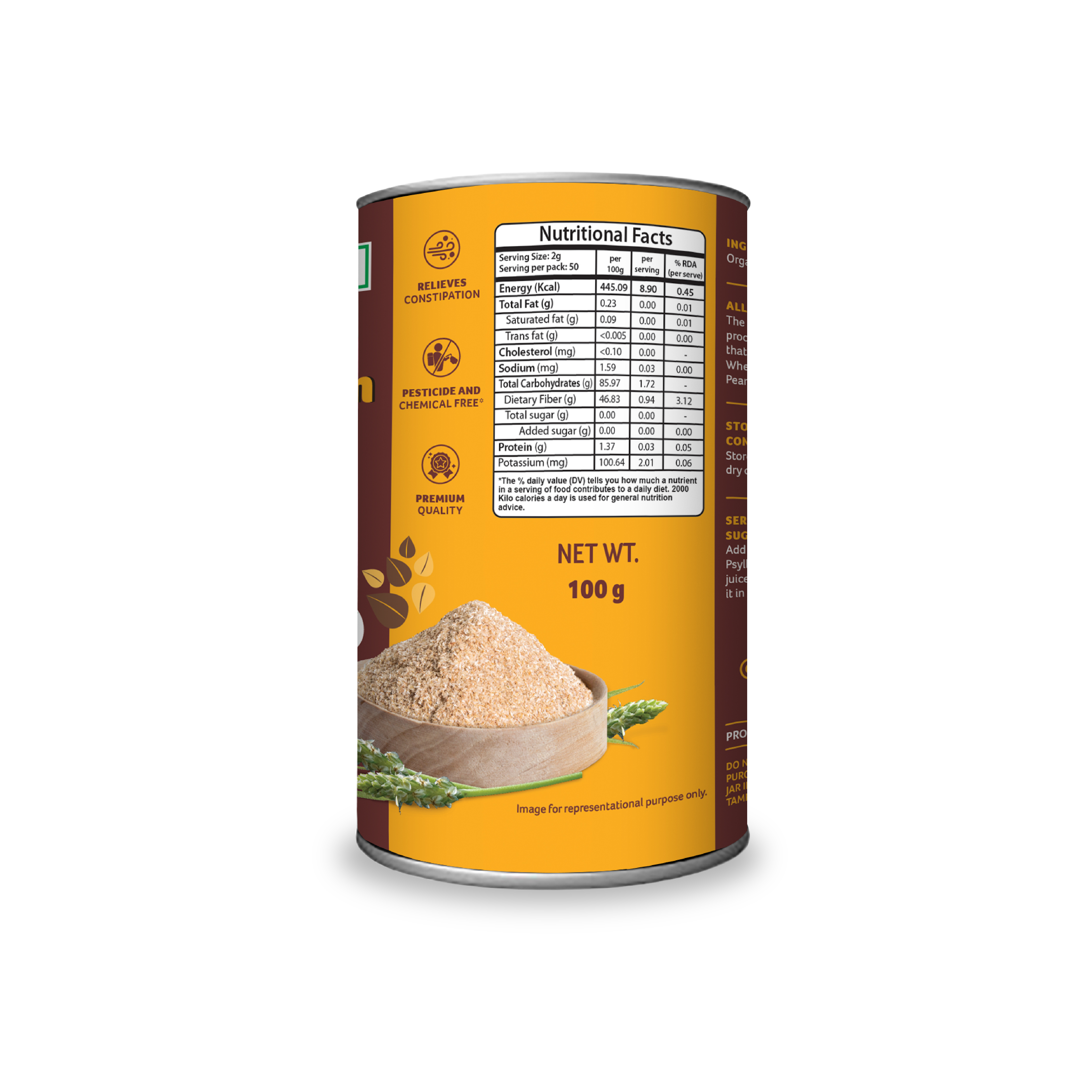 Organic Psyllium Husk 100g view 2