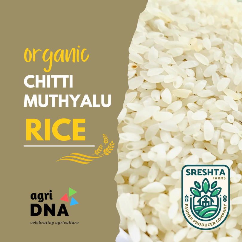 Sreshta Farms Organic Chitti Muthyalu Rice for Daily Meals
