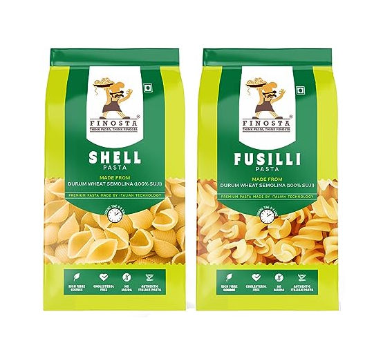 Finosta Fusilli Pasta And Shell Pasta, 500 gm Pack of 2