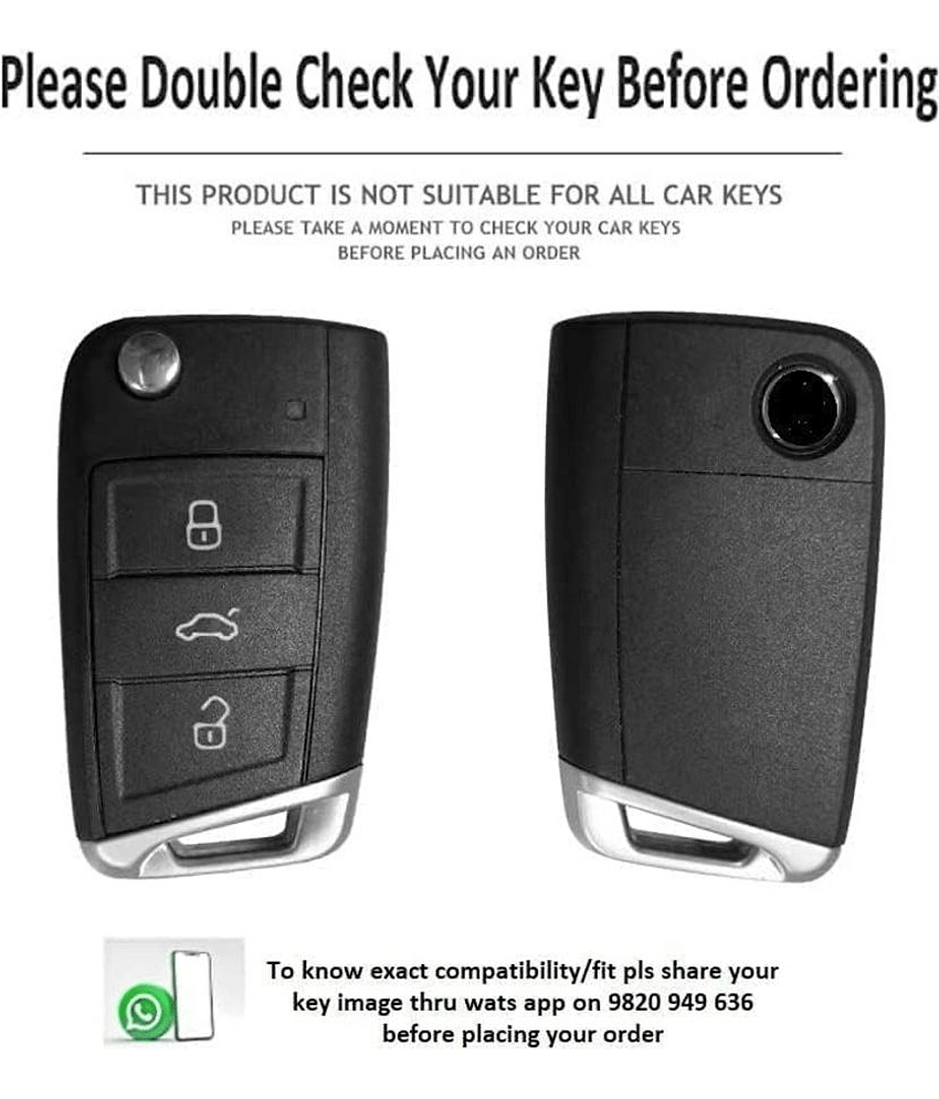 Soft Handmade Leather Key Cover Compatible with Skoda Kushaq Taigun Tiguan Virtus Octavia Kodiaq Superb Folding Key view 2