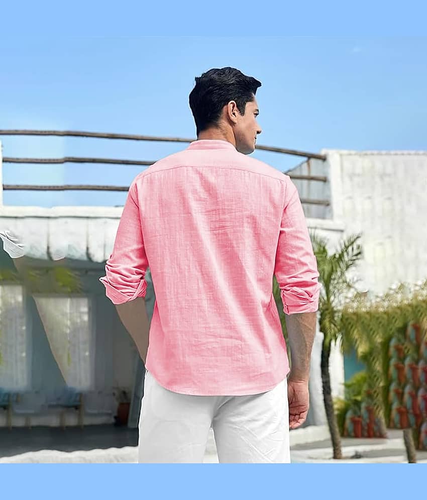UNI VIBE Light Blue Cotton Men's Shirt Style Kurta ( Pack of 1 ) view 2