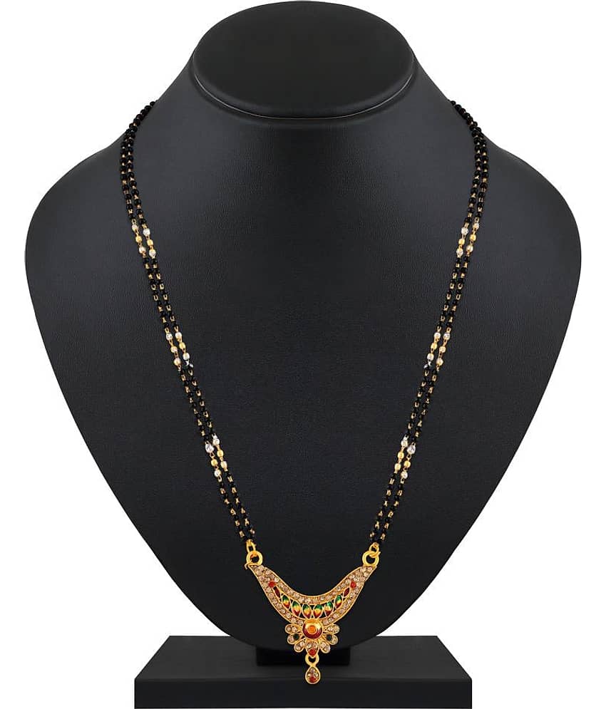 Asmitta Fancy Meenakari Gold tone double string Mangalsutra For Women view 2