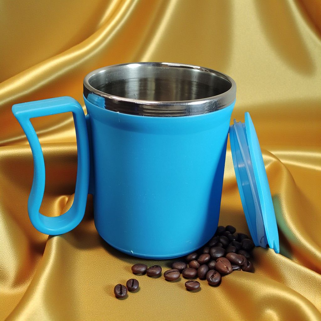 Coffee Mug with Lid, Double Walled, Leakproof view 2