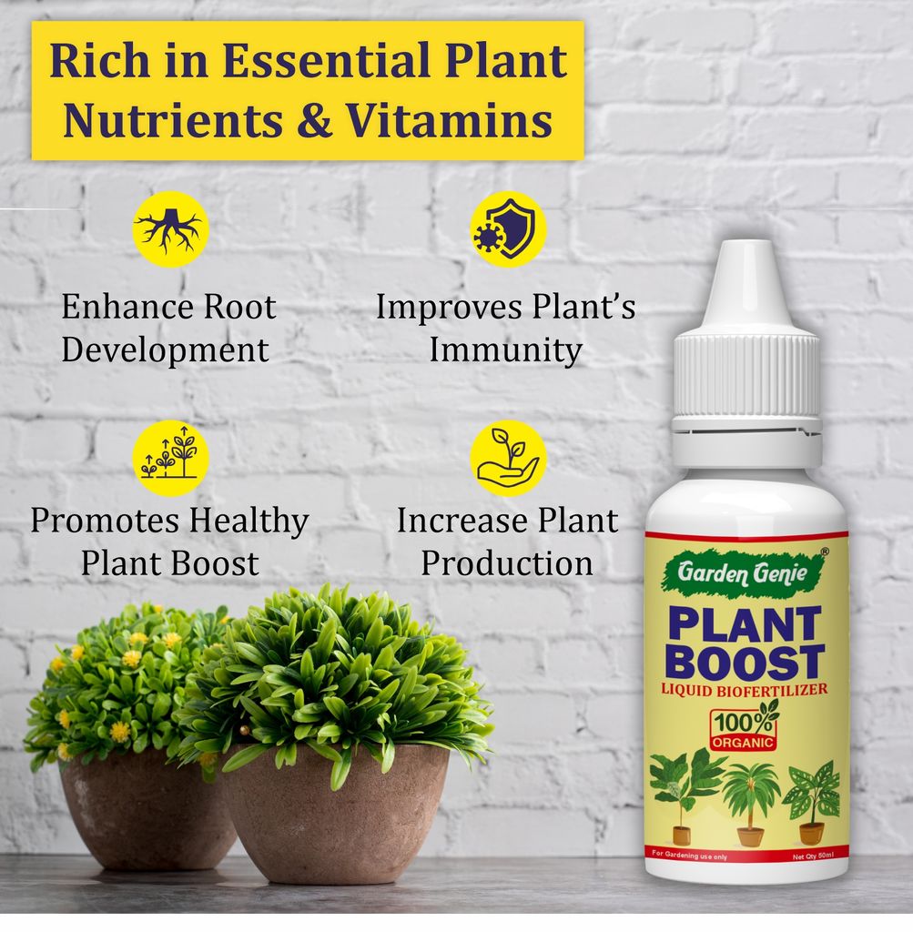 Garden Genie Plant Boost Liquid Biofertilizer, (3 x 50ml) | Organic Plant Booster - Promotes Healthy Roots & Speed Growth of All Home Garden Plants view 2