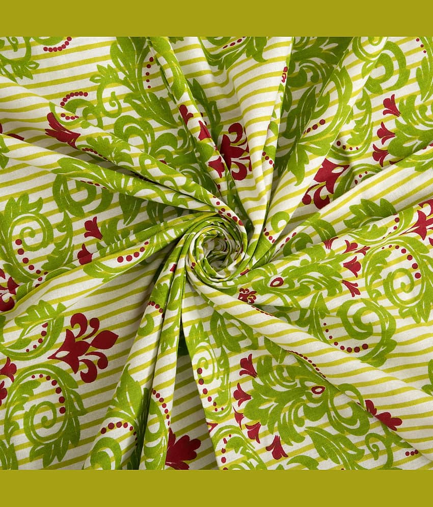 Cosito Cotton 1 Double Bedsheet with 2 Pillow Covers ( Light Green ) view 2