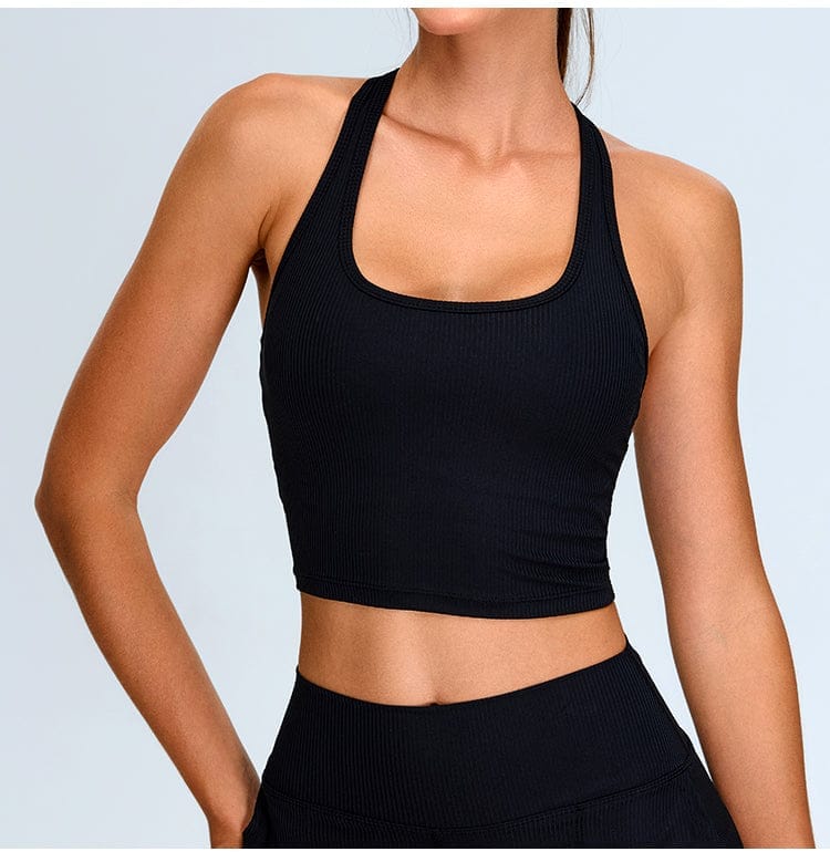 Lino Noir Halter Top view 2