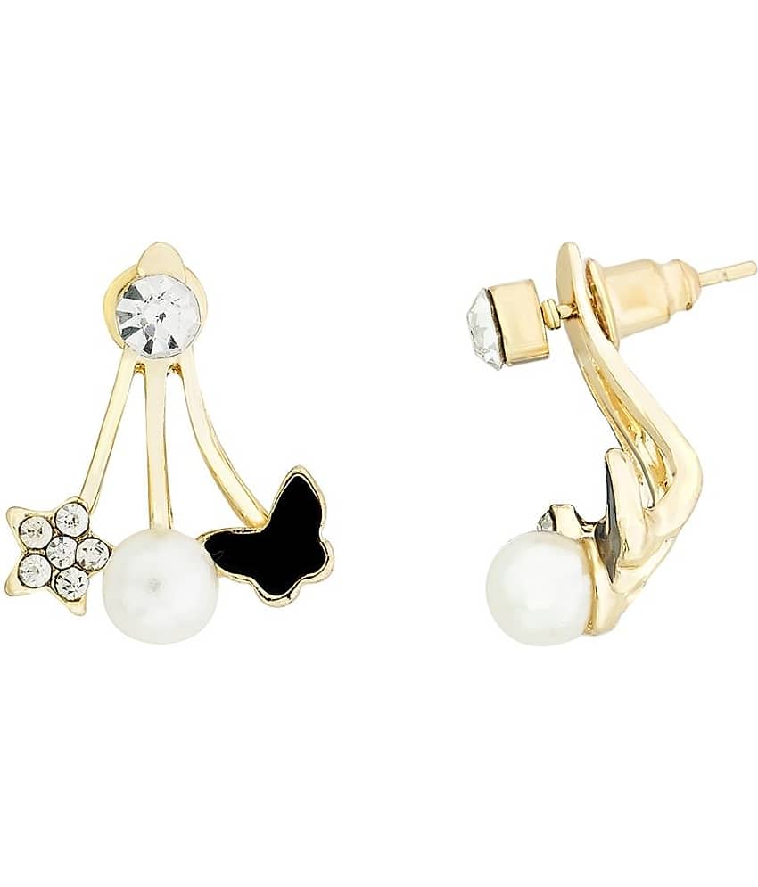 The Jewelbox Butterfly Gold Plated Ear Cuff Jacket Pair Stud Earring for Women view 2