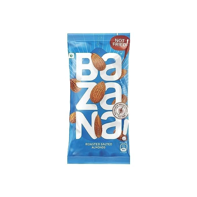 Bazana Roasted Salted Almonds | Nourishing Snack on-the-go | Crunchy and Savory Delight | Ideal for Culinary Creations | Packed with Protein and Fiber, 20g, Pack of 15 view 2