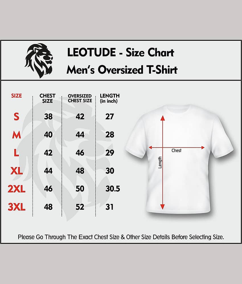 Leotude Men Cotton Blend Oversized Fit Printed T-Shirt ( Orange ) view 2