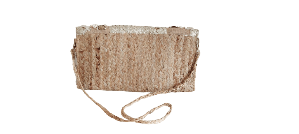 Jute Sling Bag with Embellishments and Beautiful Handmade Tassel view 2