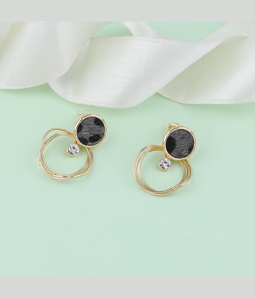 SILVER SHINE Amzaing Gold Plated Stylish Party Wear Stud Earring For Women Girl view 2
