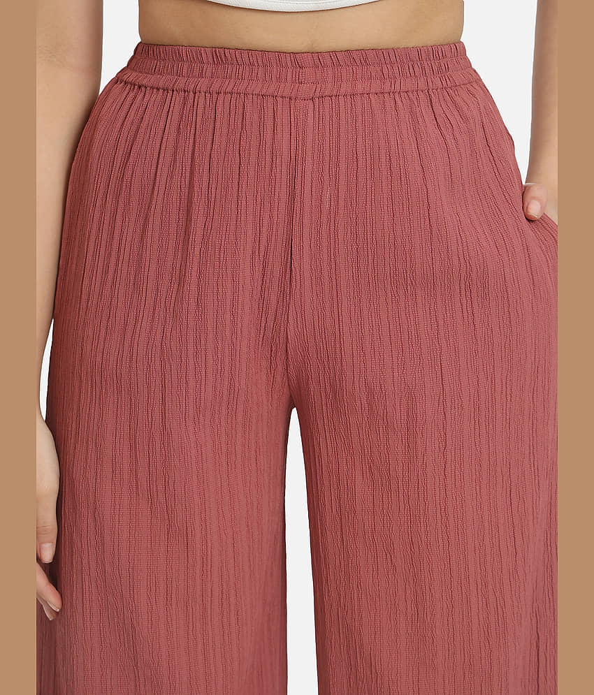 ALL WAYS YOU Pink Crepe Straight Women's Palazzos ( Pack of 1 ) view 2