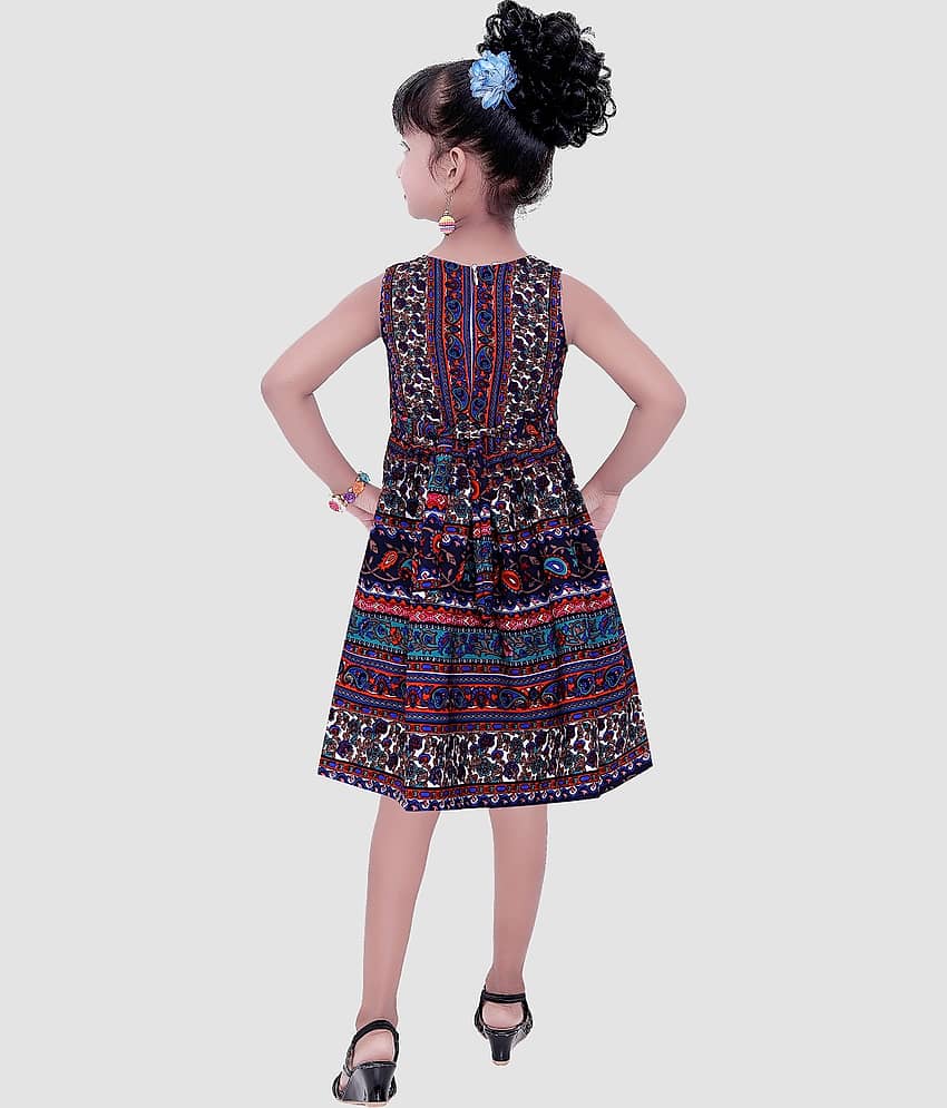 9stiches Cotton Blend Frock For Girls ( Pack of 1 , Multicolor ) view 2