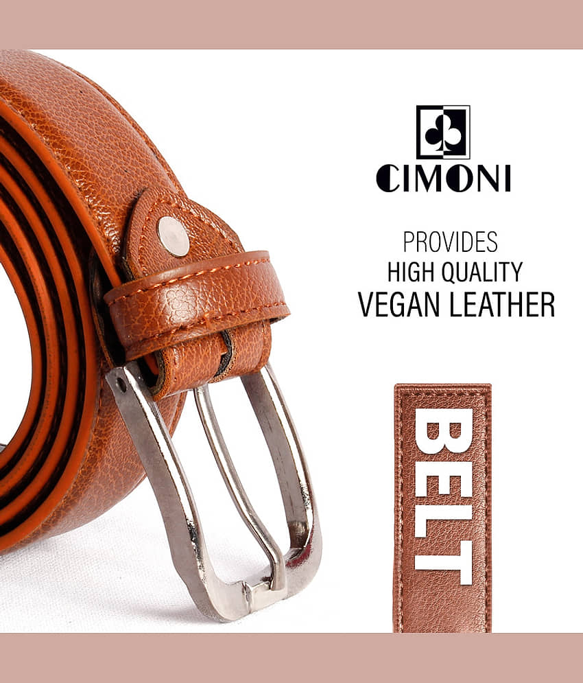 CIMONI - Tan Faux Leather Men's Casual Belt ( Pack of 1 ) view 2