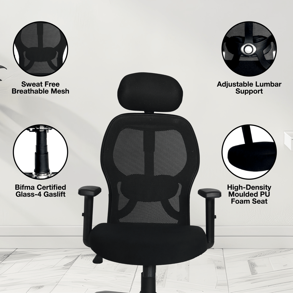 OOLIVE VISTA OC333 Executive Ergonomic High Back Office Chair, Tailored for Superior Comfort view 2