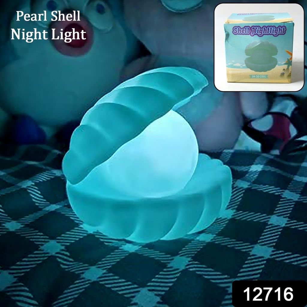 Pearl Shell Night Lamp Decorate Desk Lights Nursery Toy Lamp Led Pearl Shell Night Lights for Bedroom & Home (Small Battery Operated) view 2