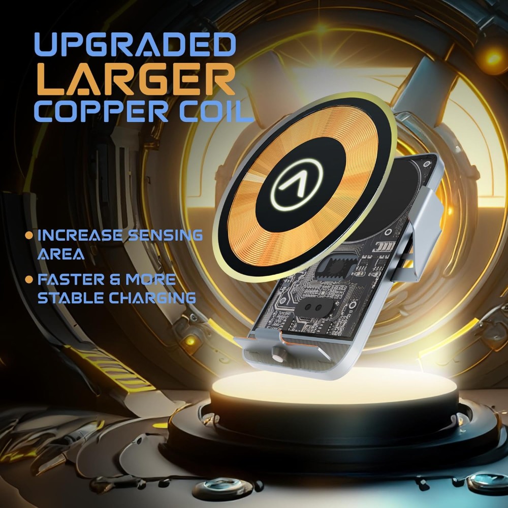 JCBL Accessories 15W Transparent Fast Wireless Charger and Mobile Holder view 2