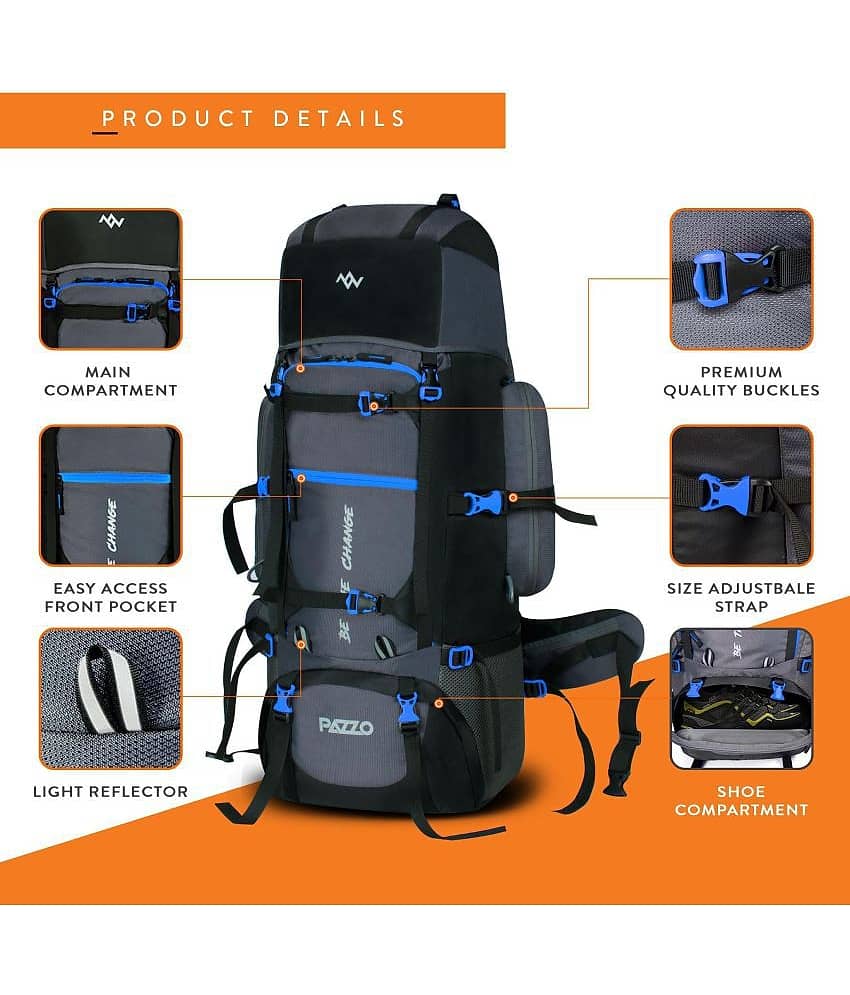 PAZZO 80 L 80L Travel Backpack for Camping Hiking Rucksack Trekking Bag view 2