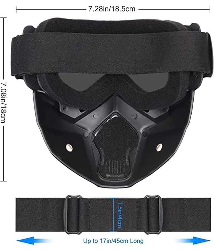 THRIFTKART Anti-Fogg Silver Riding Goggles ( Pack of 1 ) view 2