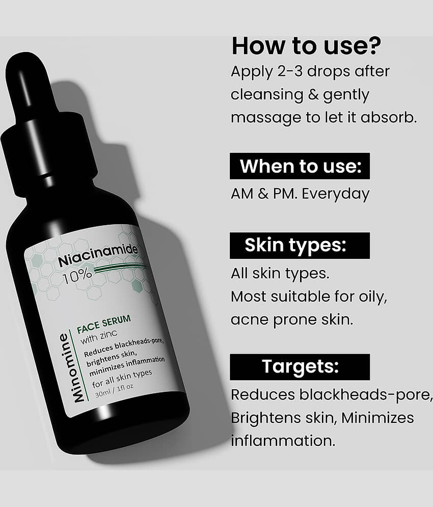 Minomine Face Serum Niacinamide Skin Inflammation Removal For All Skin Type ( Pack of 1 ) view 2