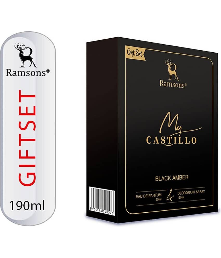 Ramsons - My Castillo BLACK AMBER Gift Set Premium Fragrance 1 EDP 60ml & 1 Deo 130ml (Pack of 2) view 2