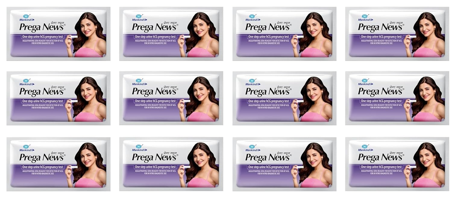 Prega News One Step Urine HCG Pregnancy Test Kit Device (Pack of 12) view 2