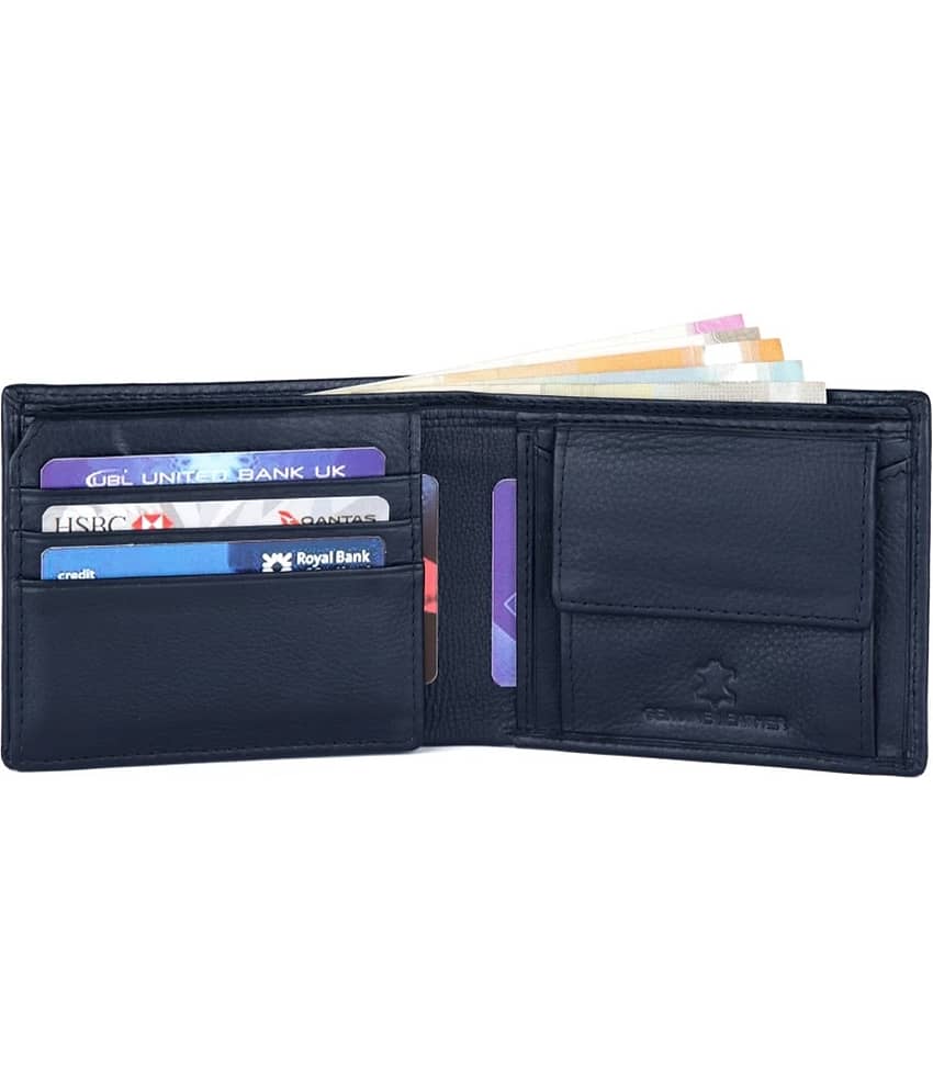 HIDEFLIX Leather Solid Men's Regular Wallet With 8 Slots For Card ( Blue , Pack of 1 ) view 2