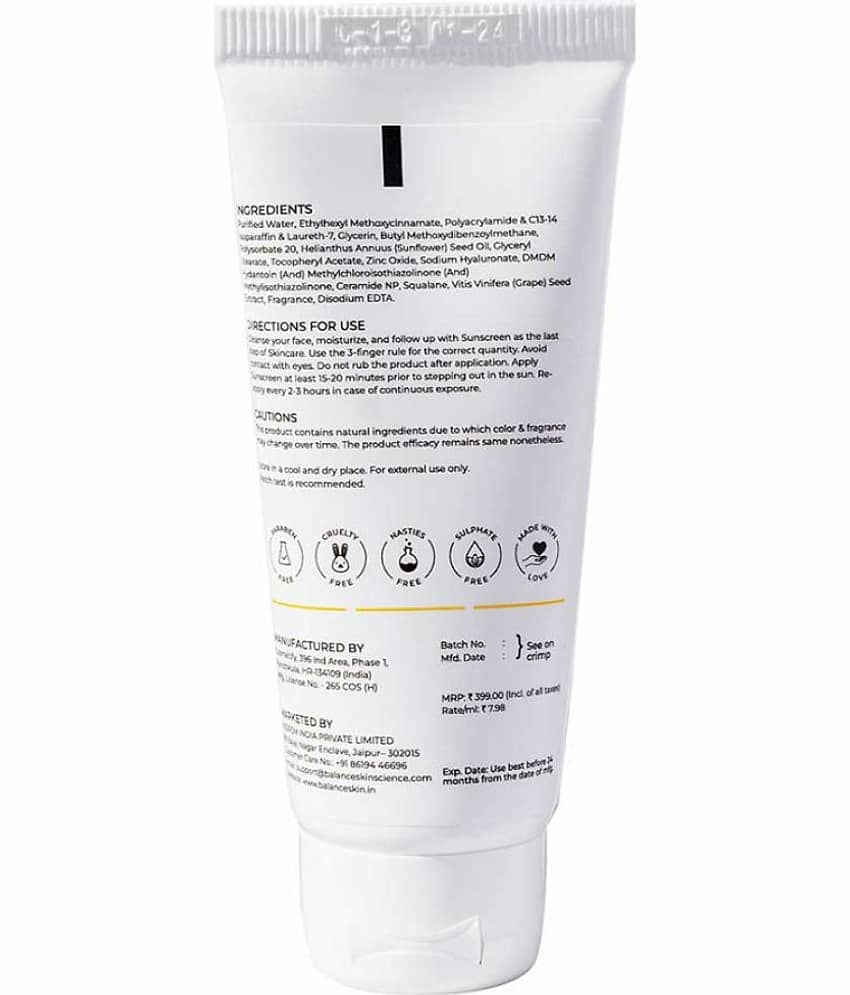 Balance Skin Science SPF 30 Sunscreen Lotion For All Skin Type ( Pack of 1 ) view 2