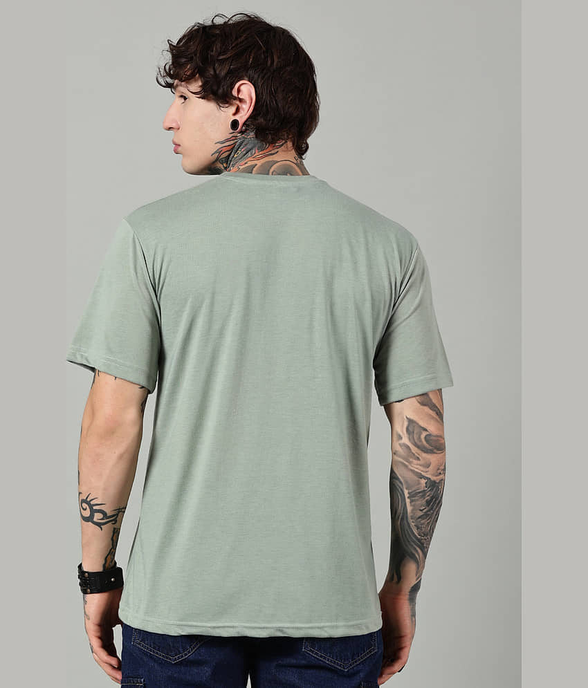Diversify Men Cotton Blend Oversized Fit Solid T-Shirt ( Multicolor ) view 2