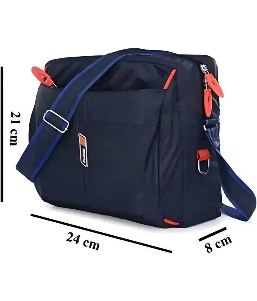 FLYSACK Navy Blue Solid Messenger Bag view 2