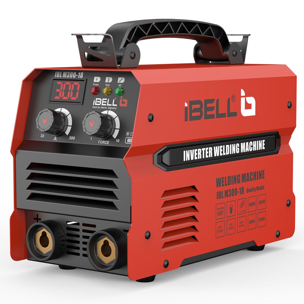 iBELL M300-18 Inverter ARC Welding Machine 300A | Professional & DIY IGBT Welder | Built-in Hot Start & Anti-Stick | Adjustable Arc Force | 1.6–5mm Electrodes | 220V