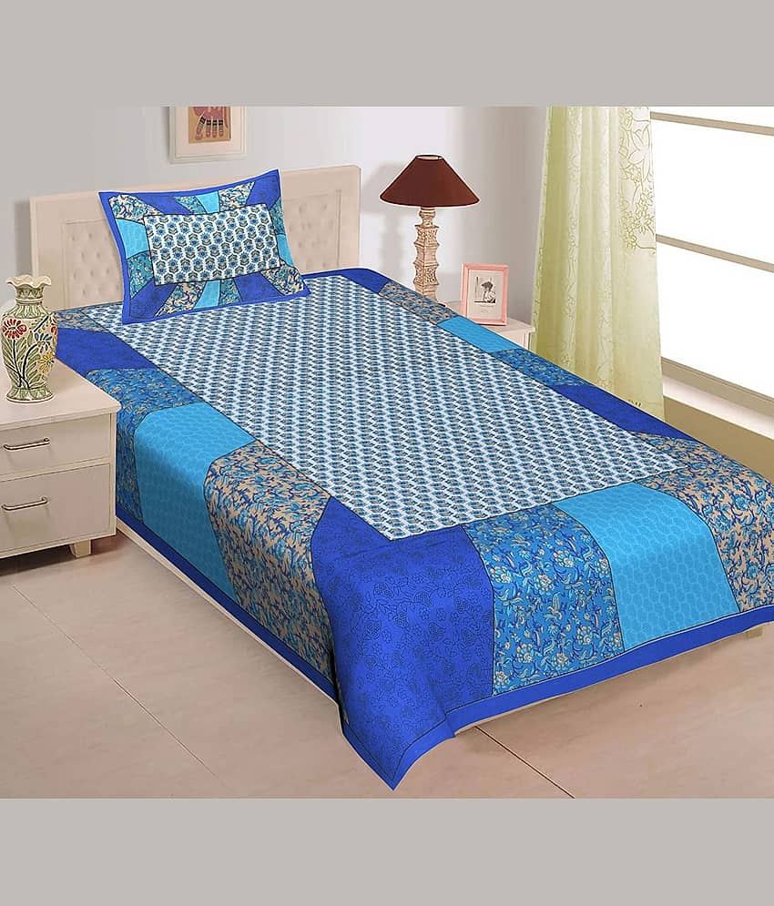 Uniqchoice Cotton Single Bedsheet ( Blue ) view 2