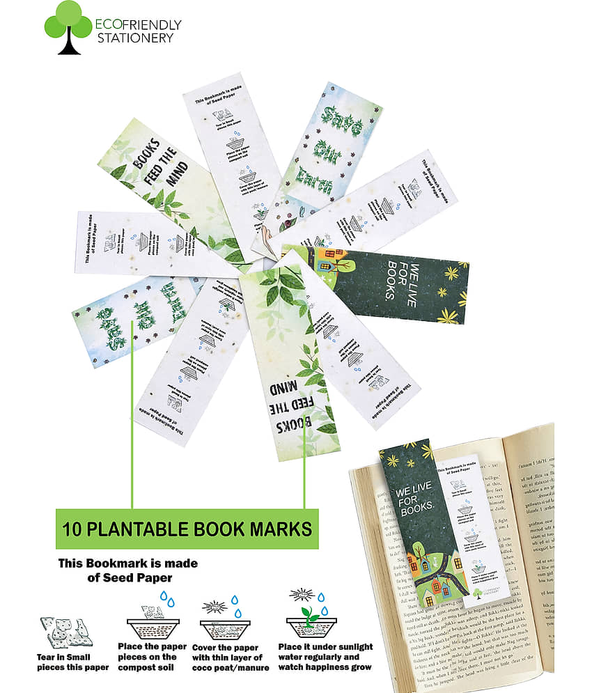 Recyclable Paper Plantable Seed BookMark(10 PCS IN SINGLE PACKAGE) view 2