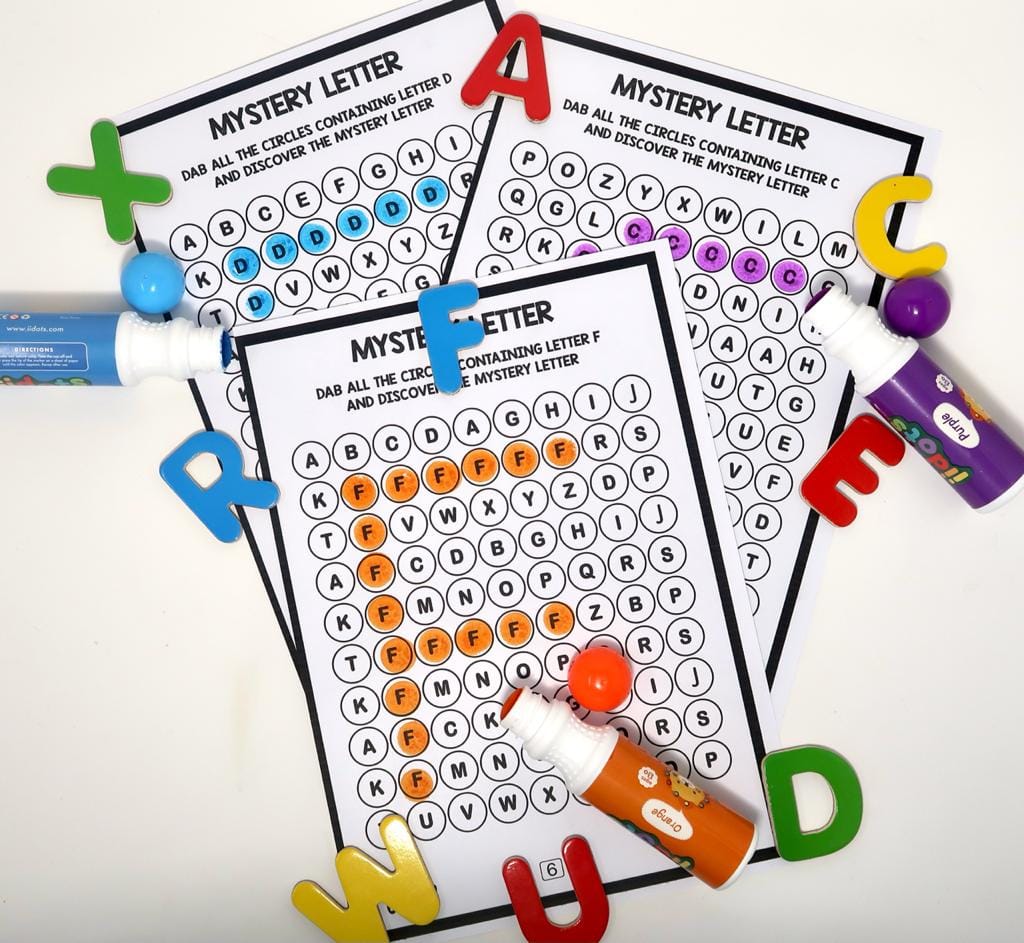 IIDOTS Washable Dot & Dab Rainbow Markers with 40 Printed Logical Reasoning Worksheets | Set of 4 Jumbo & Non - Toxic Markers for Kids & Toddlers | 350 + Brain Development and Drawing & Craft E-Sheets | 60ml in Each Bottle view 2