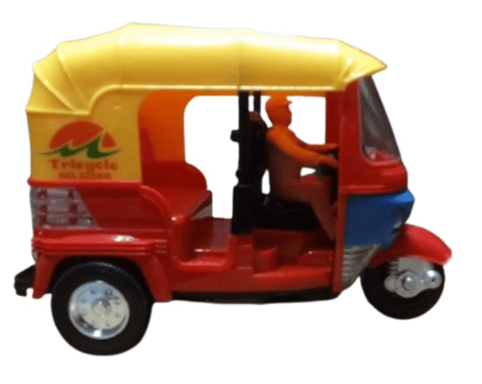 VINDHYA Battery Operated Bump and Go Auto Rickshaw Toy with Sound and Flashing Light Toy for 2+ Kids,Pack of 1, Multicolor view 2