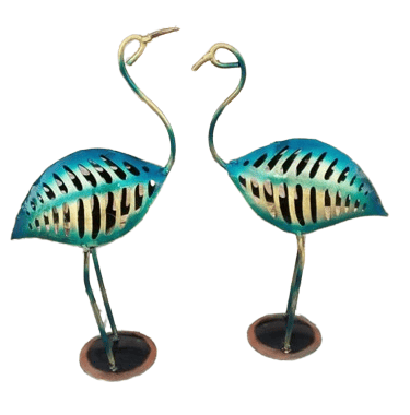 Kiran Handicrafts Graceful Crane Tea Light Holder iron Handcrafted For Living room,Office (Pack of 2 )