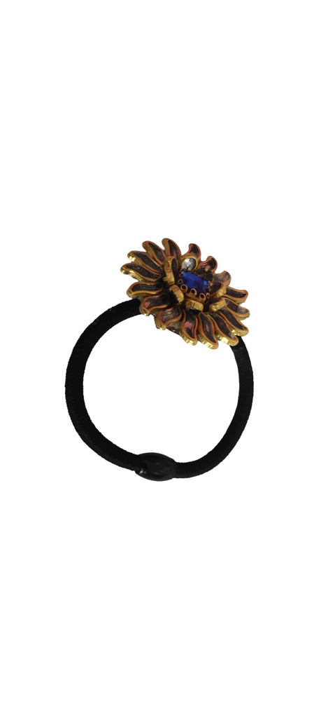 Black Rhinestone Embellished Hair Tie view 2