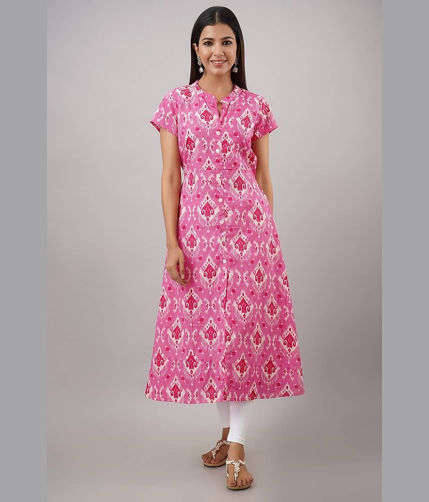 IRIDAA JAIPUR - Pink Rayon Women's A-line Kurti ( Pack of 1 )