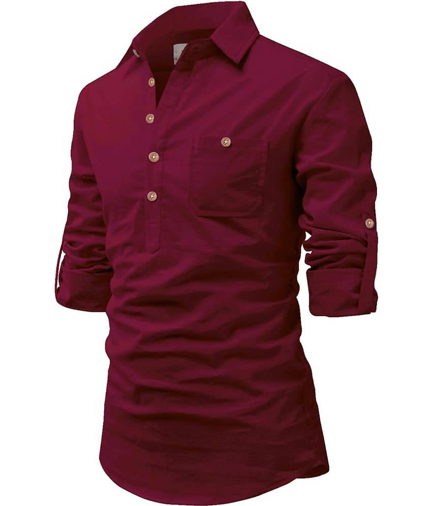 UNI VIBE Black Cotton Blend Men's Shirt Style Kurta ( Pack of 2 ) view 2