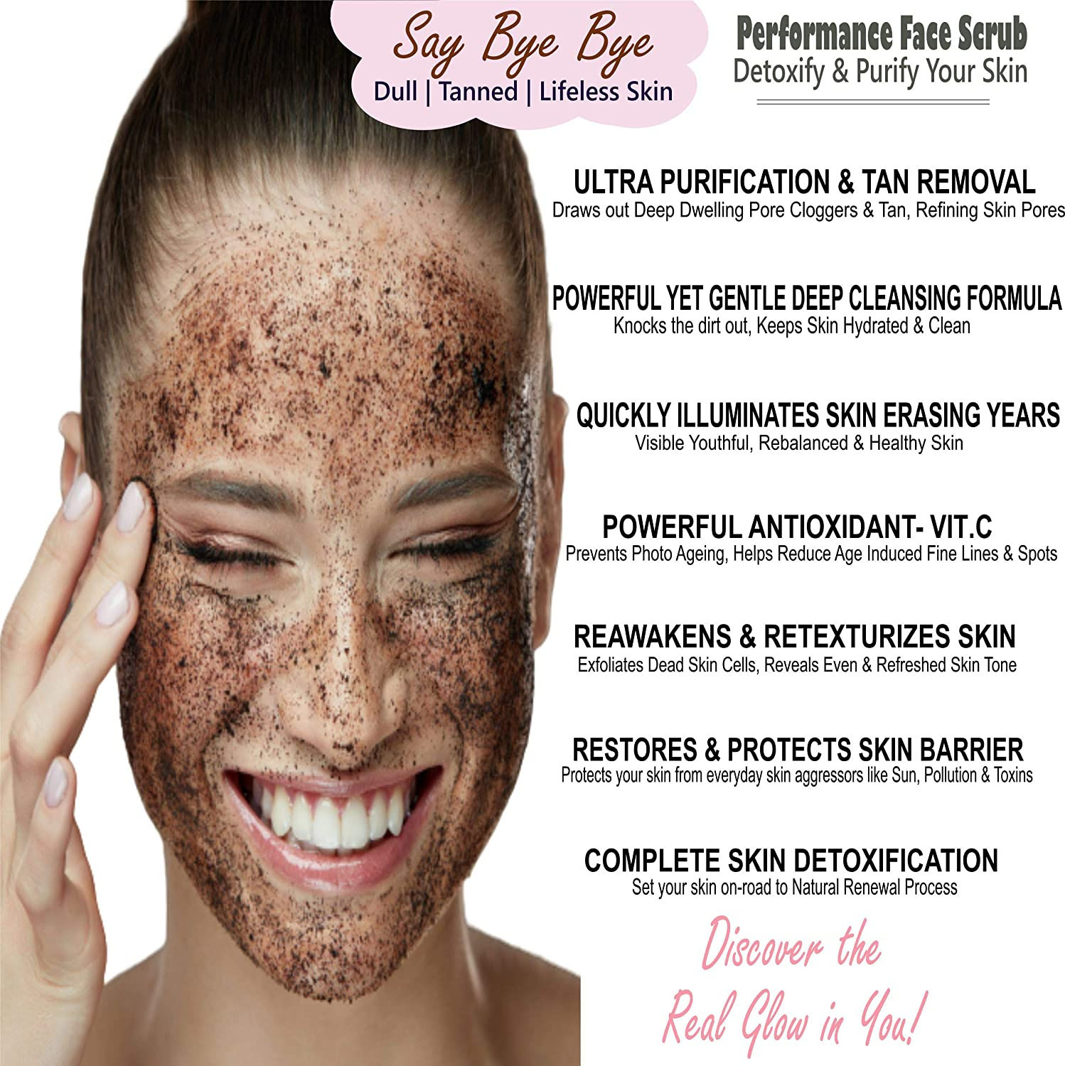 SolaceDeArtisan Detox Activated Charcoal & Rhassoul Clay Face Scrub, 100 gm view 2