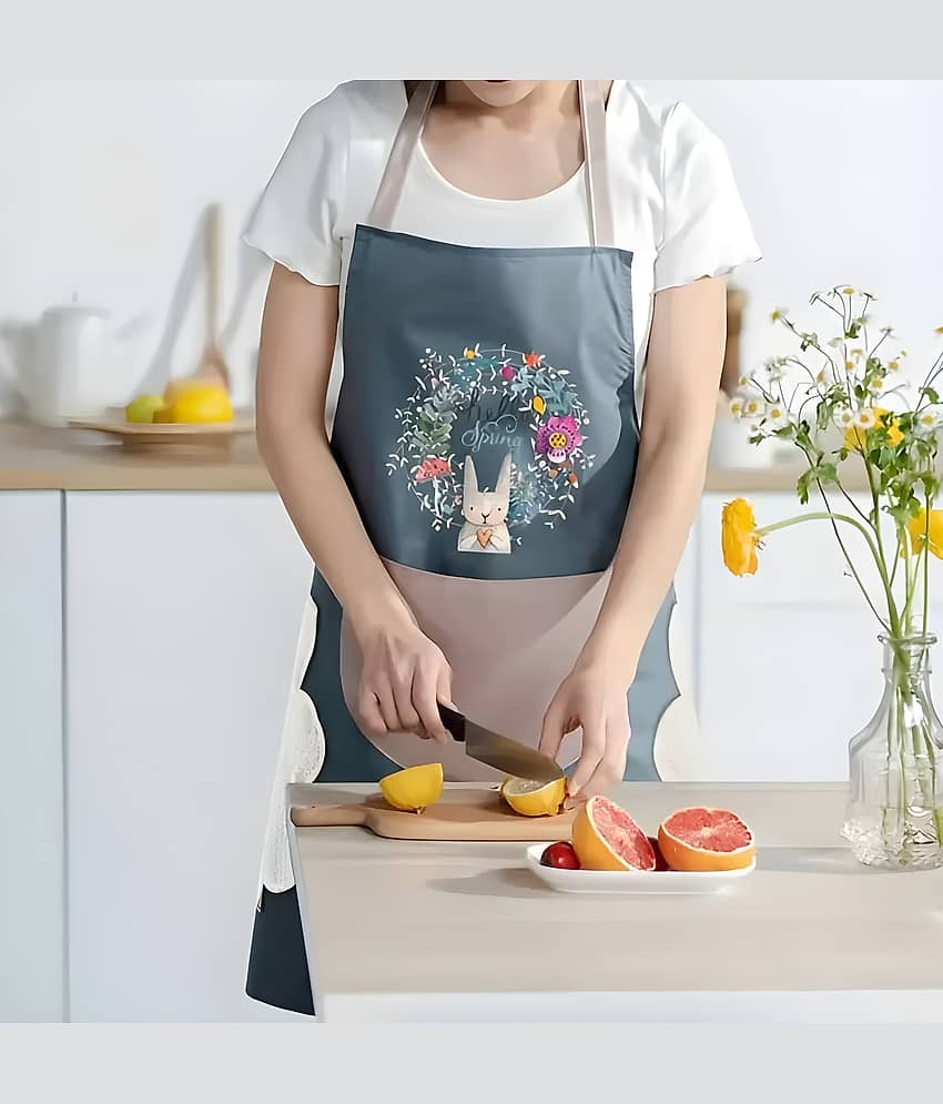 SARVASHVA TRENDS PVC Printed Kitchen Apron with 1 Center Pocket ( Pack of 1 ) view 2