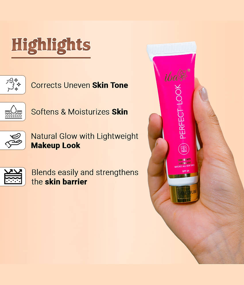 Iba Perfect Look BB Cream With 24 Karat Gold, 30g, Medium Shade Fades Dark Spots & Blemishes, (Pack of 1) view 2