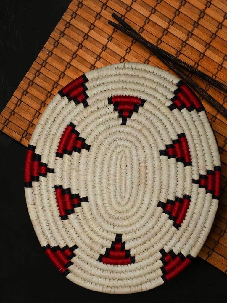 Red Motif Handmade Kanshi Grass Mat(Single) view 2