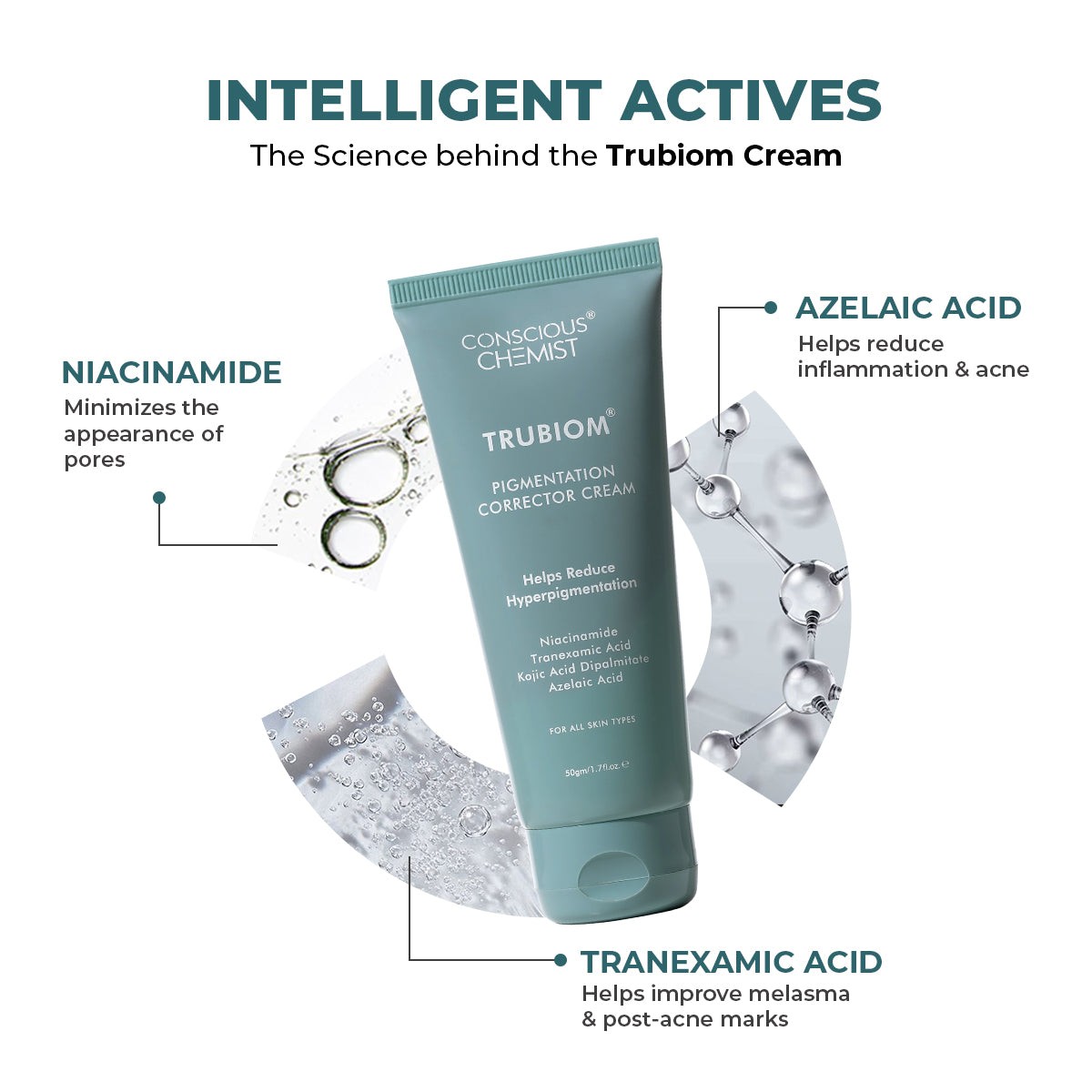 Conscious Chemist Pigmentation Removal Cream, Kojic, Azelaic & Tranexamic Acid, For Dark Spots (50 g) view 2