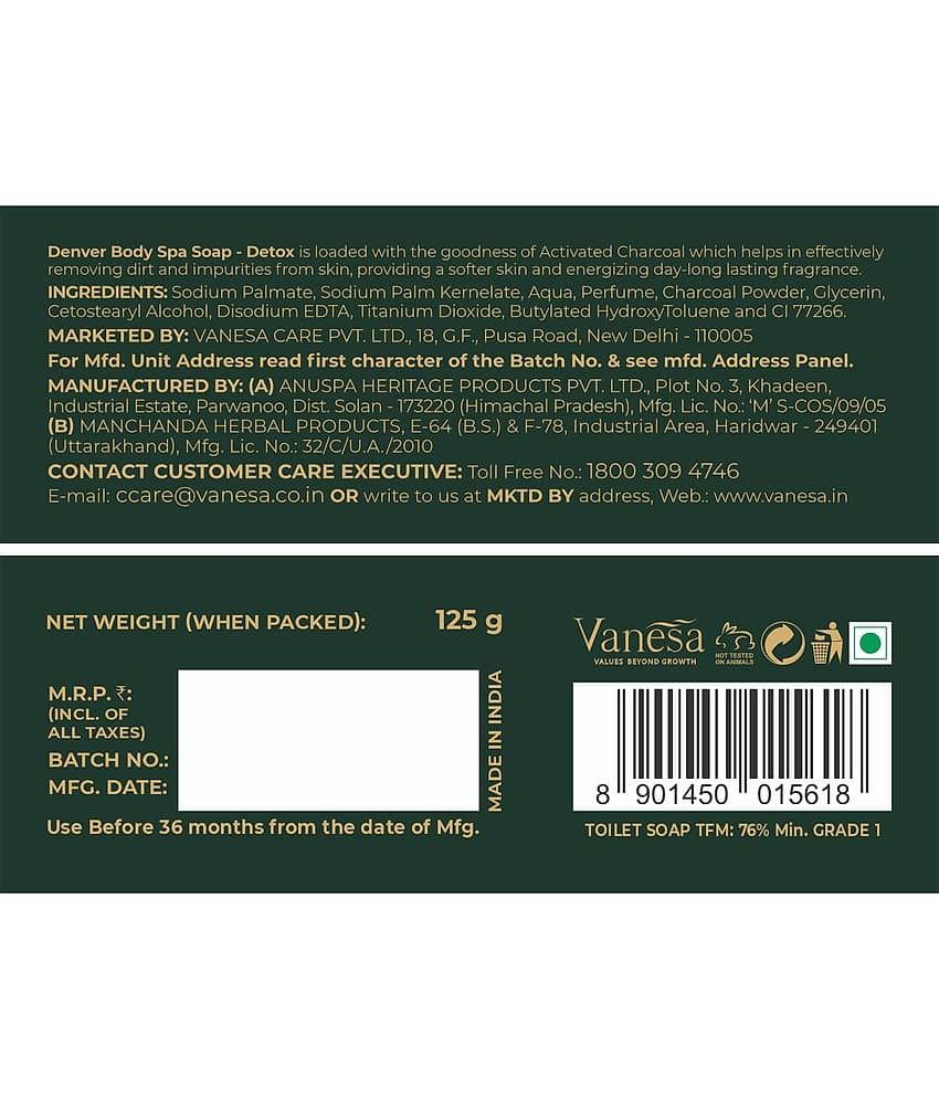 Denver Detox Body Soap For Men - 125GM Each (Pack of 2) view 2